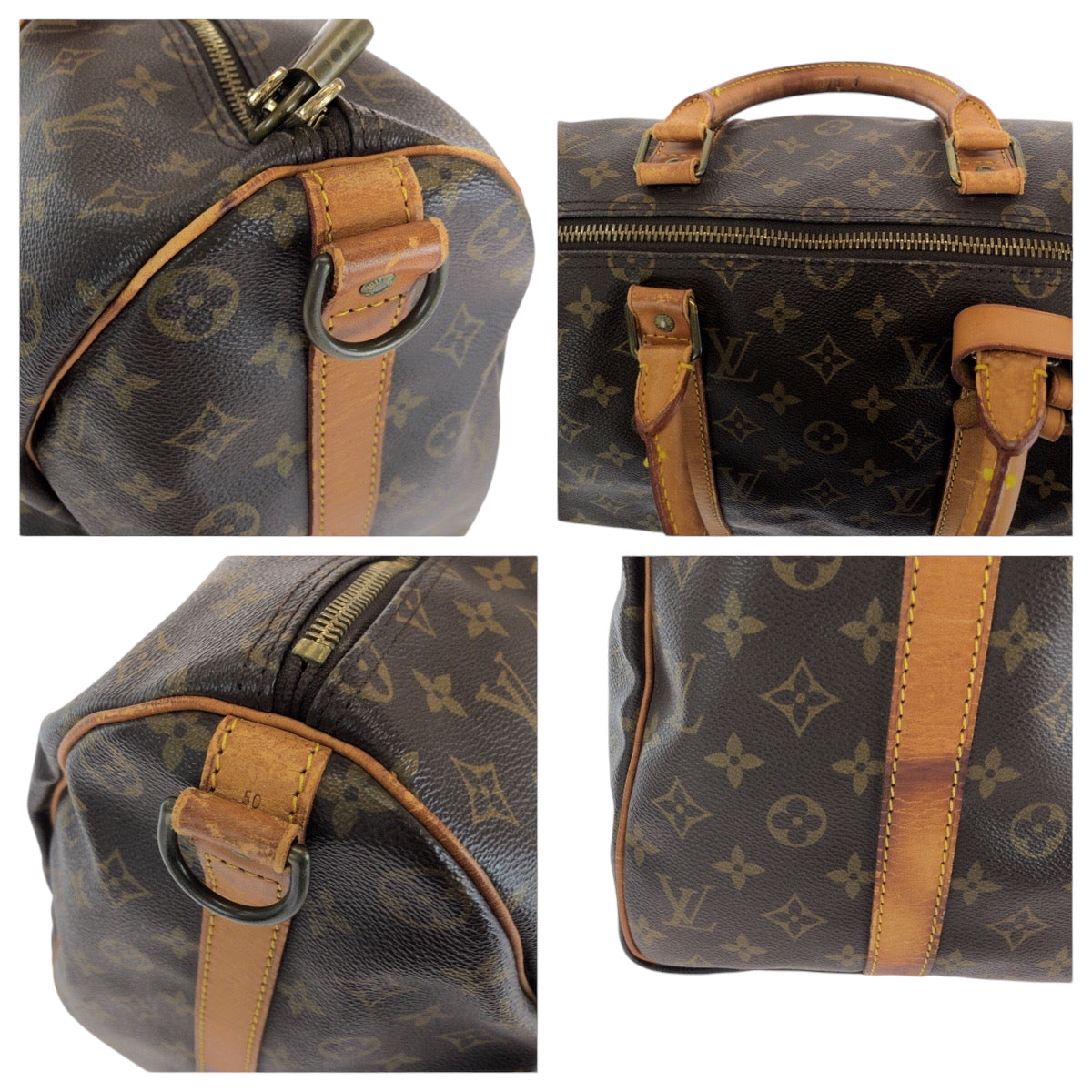 15028
LOUIS VUITTON ルイヴィトン モノグラム キーポル50 バンドリエール 男女兼用 ブラウン ゴールド金具 PVC M41426 ボストンバッグ ハンドバッグ  メンズ