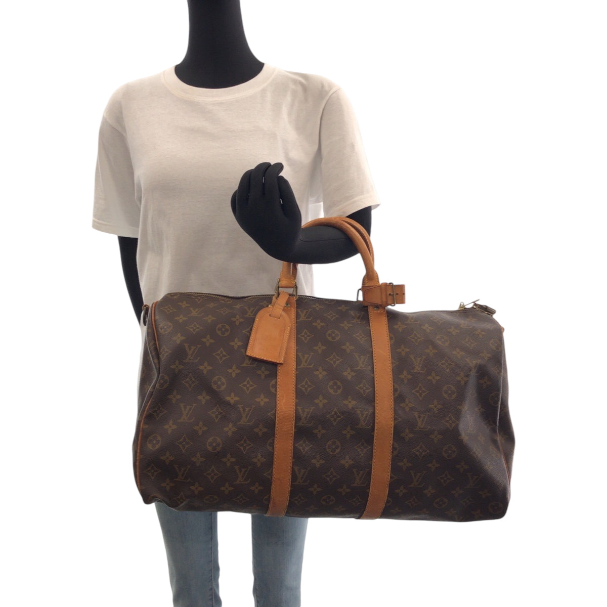 15028
LOUIS VUITTON ルイヴィトン モノグラム キーポル50 バンドリエール 男女兼用 ブラウン ゴールド金具 PVC M41426 ボストンバッグ ハンドバッグ  メンズ