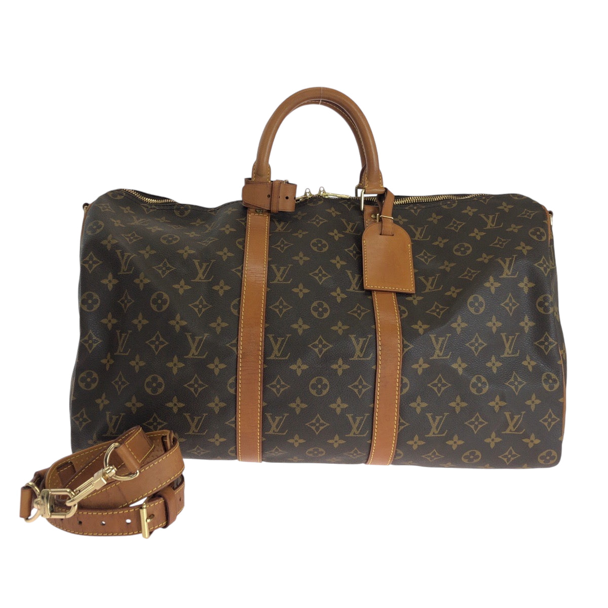 15029
LOUIS VUITTON ルイヴィトン モノグラム キーポル50 バンドリエール 男女兼用 ブラウン ゴールド金具 PVC M41426 ボストンバッグ ハンドバッグ  レディース