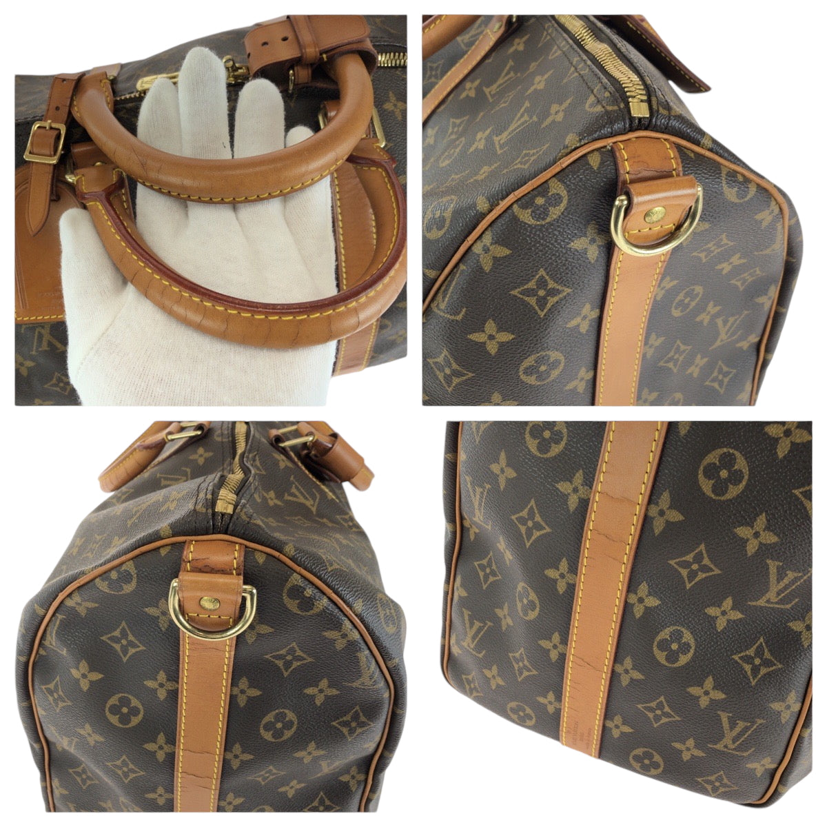 15029
LOUIS VUITTON ルイヴィトン モノグラム キーポル50 バンドリエール 男女兼用 ブラウン ゴールド金具 PVC M41426 ボストンバッグ ハンドバッグ  レディース