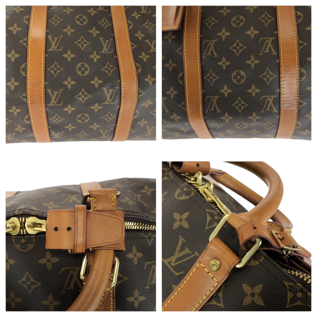 15029
LOUIS VUITTON ルイヴィトン モノグラム キーポル50 バンドリエール 男女兼用 ブラウン ゴールド金具 PVC M41426 ボストンバッグ ハンドバッグ  レディース