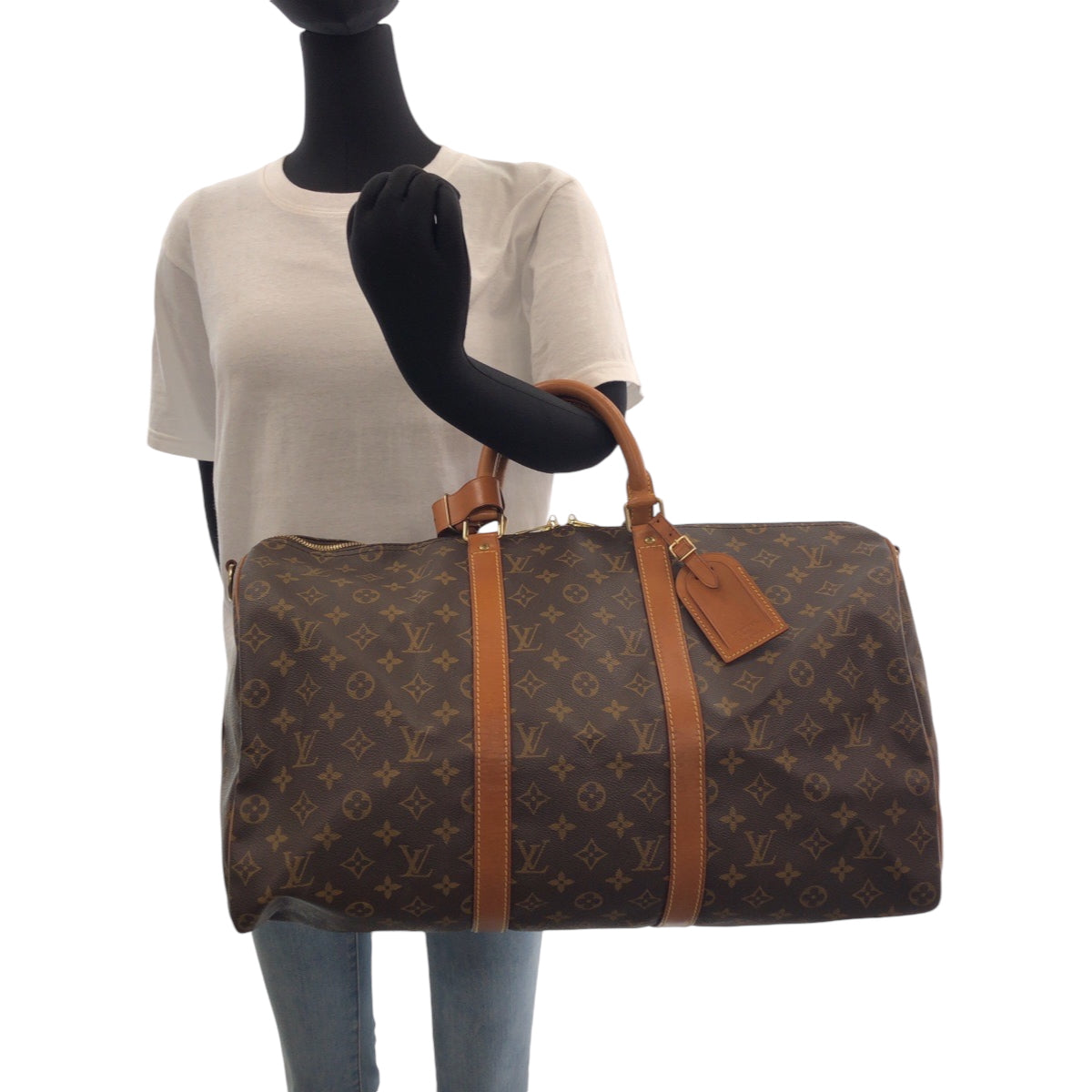15029
LOUIS VUITTON ルイヴィトン モノグラム キーポル50 バンドリエール 男女兼用 ブラウン ゴールド金具 PVC M41426 ボストンバッグ ハンドバッグ  レディース