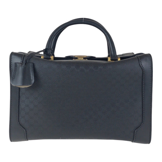 15034
GUCCI グッチ ヴィンテージ オールドグッチ ブラック 黒 ゴールド金具 GGキャンバス / レザー 013 087 1754 ハンドバッグ ドクターズバッグ  レディース