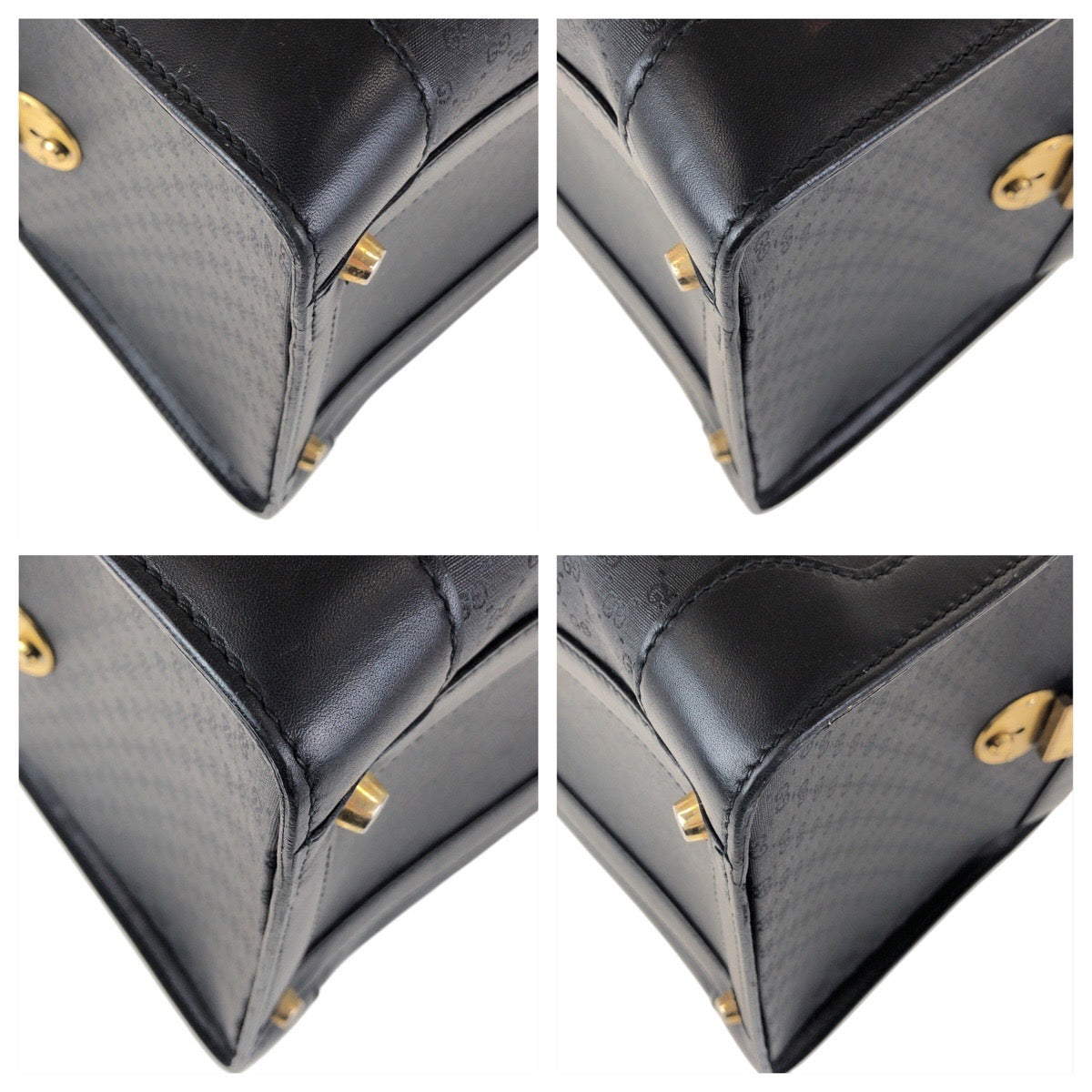 15034
GUCCI グッチ ヴィンテージ オールドグッチ ブラック 黒 ゴールド金具 GGキャンバス / レザー 013 087 1754 ハンドバッグ ドクターズバッグ  レディース