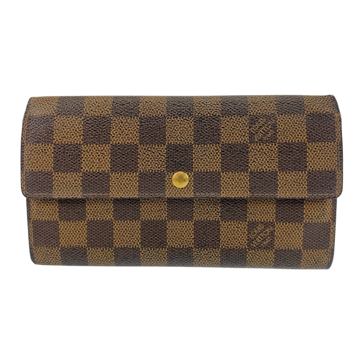 15035
LOUIS VUITTON ルイヴィトン ダミエ ポシェット ポルト モネ クレディ ブラウン ゴールド金具 PVC N61725 長財布 ロングウォレット  レディース