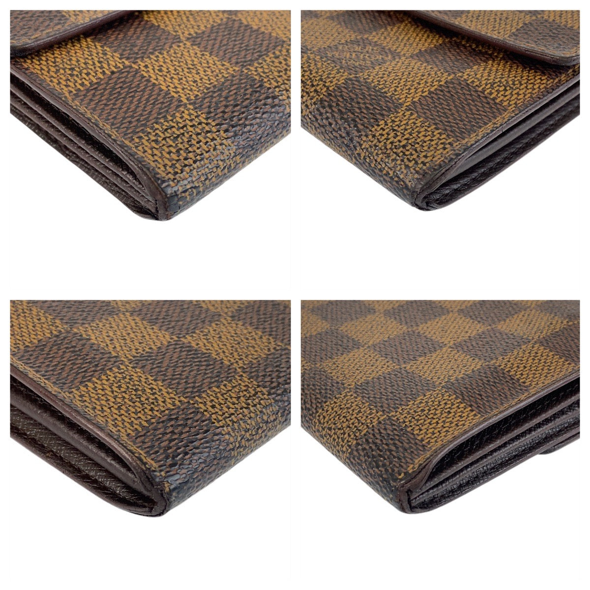 15035
LOUIS VUITTON ルイヴィトン ダミエ ポシェット ポルト モネ クレディ ブラウン ゴールド金具 PVC N61725 長財布 ロングウォレット  レディース