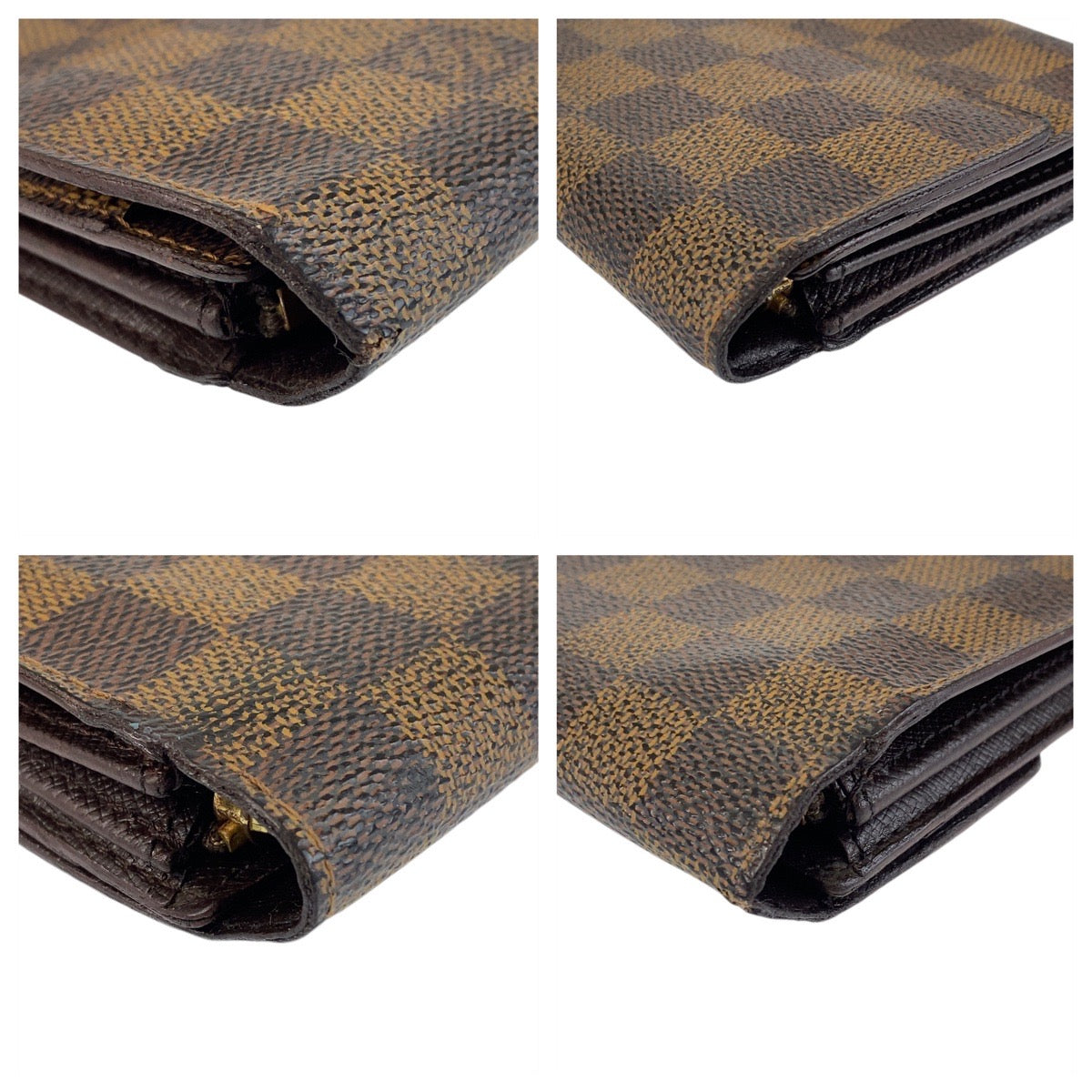 15035
LOUIS VUITTON ルイヴィトン ダミエ ポシェット ポルト モネ クレディ ブラウン ゴールド金具 PVC N61725 長財布 ロングウォレット  レディース