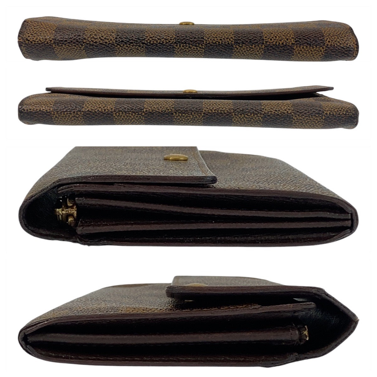 15035
LOUIS VUITTON ルイヴィトン ダミエ ポシェット ポルト モネ クレディ ブラウン ゴールド金具 PVC N61725 長財布 ロングウォレット  レディース