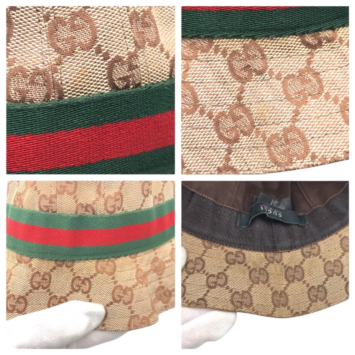 15038
GUCCI グッチ シェリーライン GG柄 ブラウン GGキャンバス ハット バケット 帽子 男女兼用  レディース