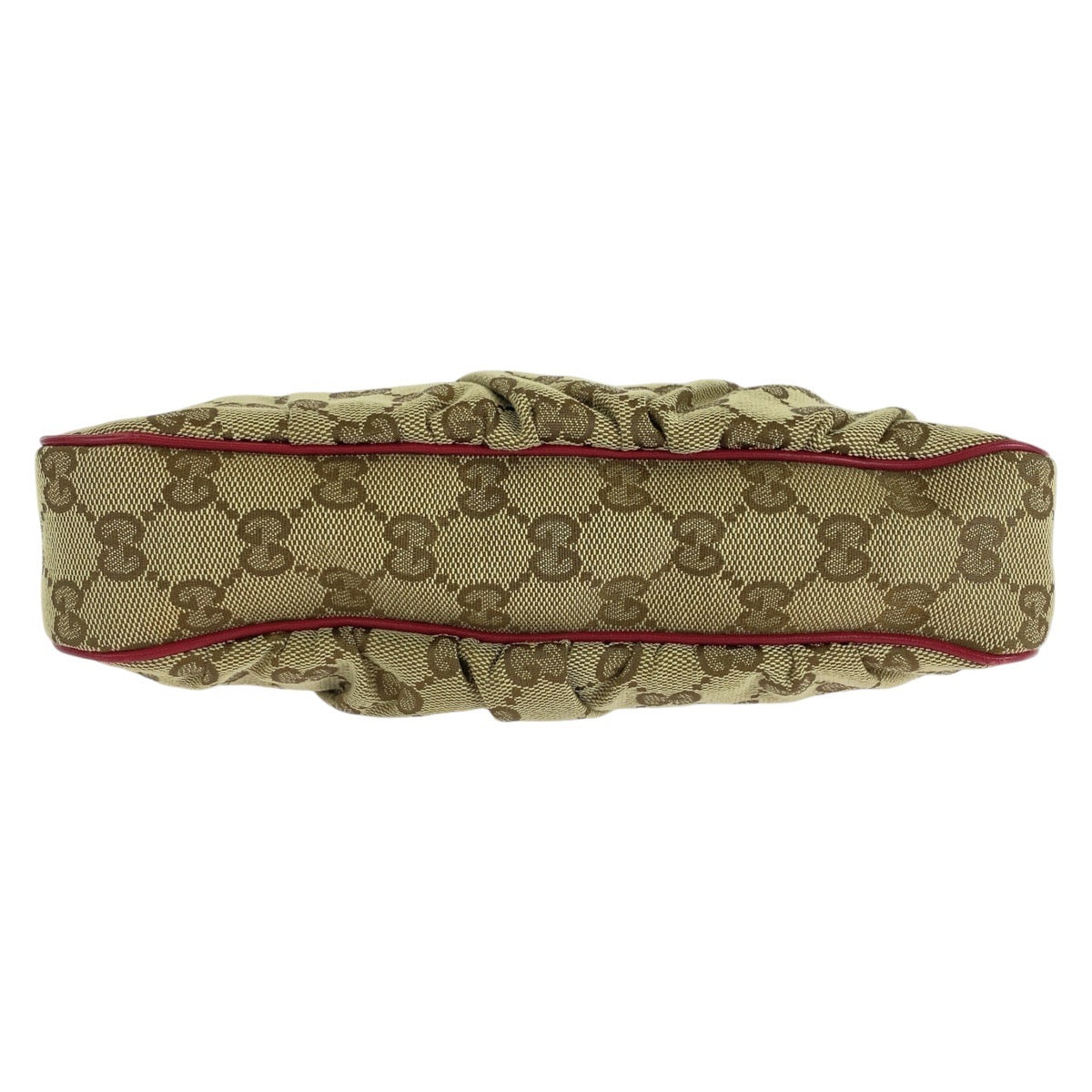 15047
GUCCI グッチ ベージュ レッド ゴールド金具 GGキャンバス / レザー ショルダーバッグ アクセサリーポーチ  レディース