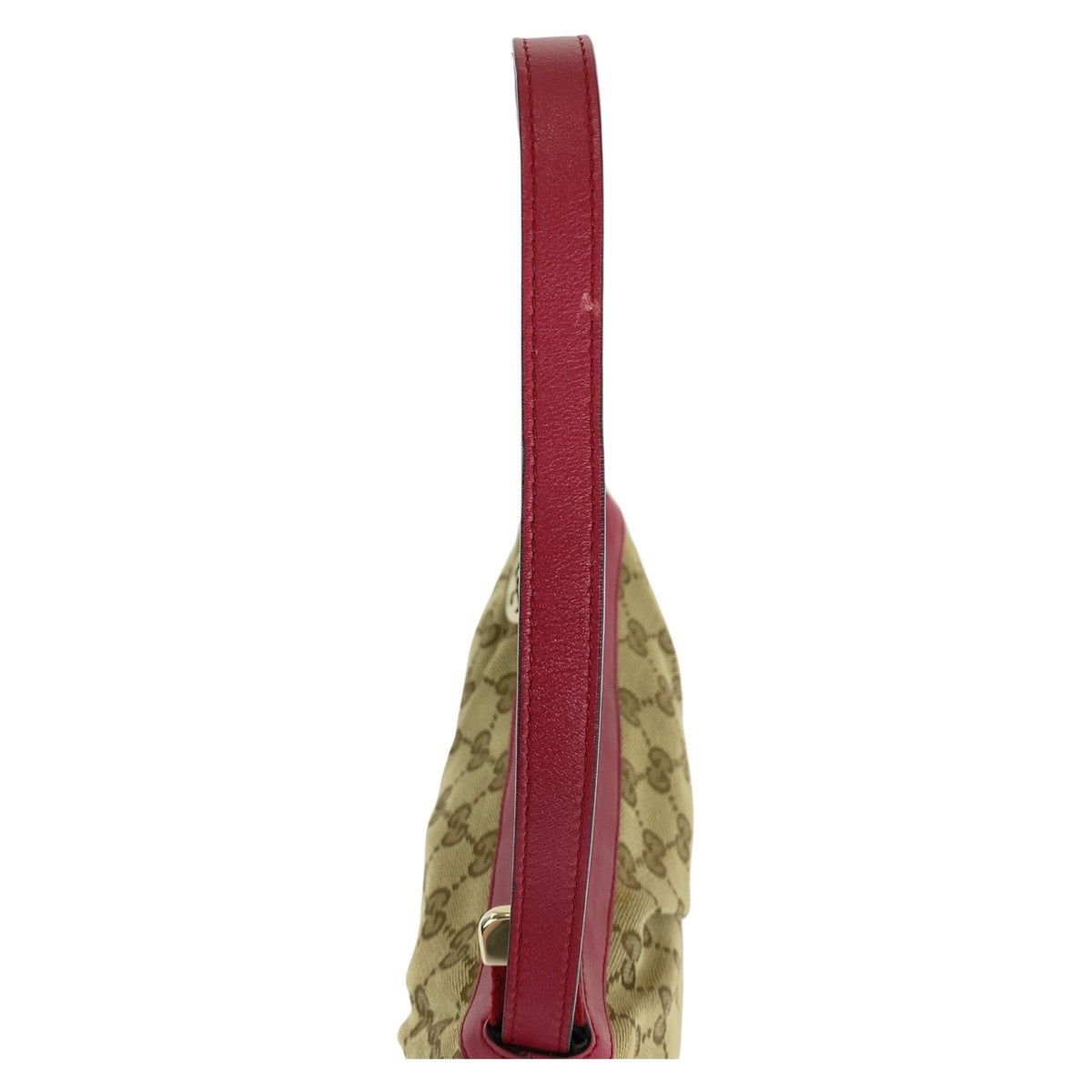 15047
GUCCI グッチ ベージュ レッド ゴールド金具 GGキャンバス / レザー ショルダーバッグ アクセサリーポーチ  レディース