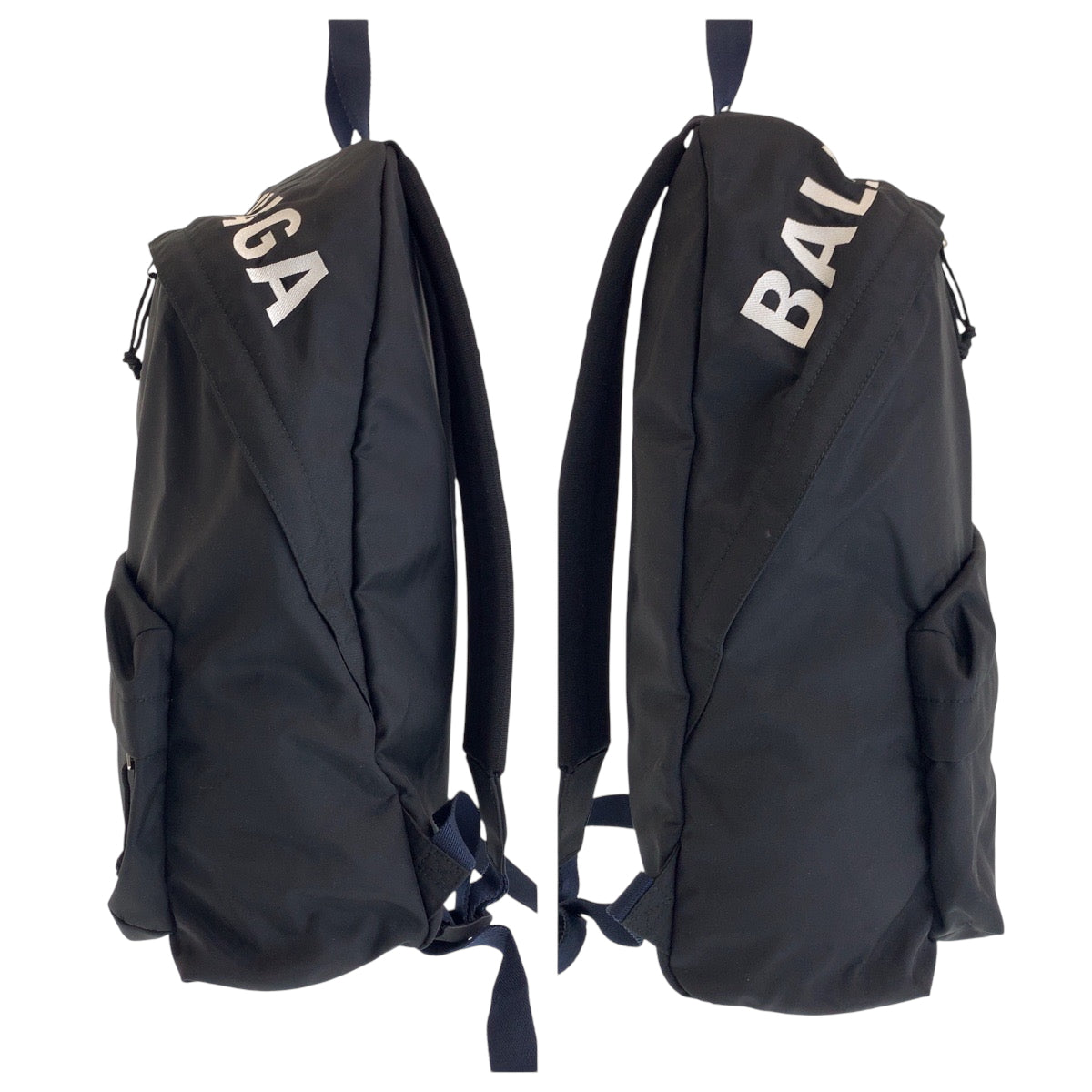 15048
BALENCIAGA バレンシアガ ウィール ブラック 黒 ホワイト シルバー金具 ナイロン 565798 リュックサック バックパック  メンズ