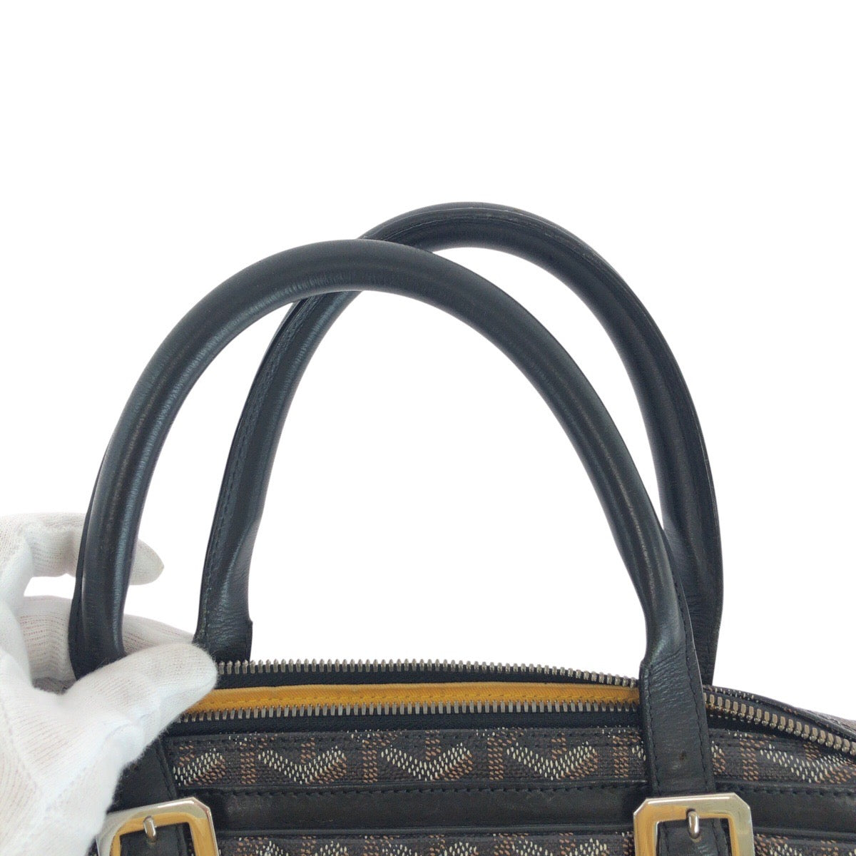 15049
GOYARD ゴヤール アンバサード PM ブラック 黒 イエロー シルバー金具 PVC / レザー ビジネスバッグ ブリーフケース  メンズ