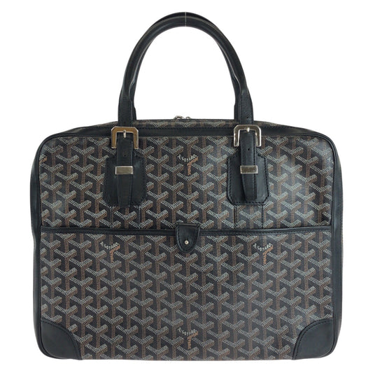 15049
GOYARD ゴヤール アンバサード PM ブラック 黒 イエロー シルバー金具 PVC / レザー ビジネスバッグ ブリーフケース  メンズ