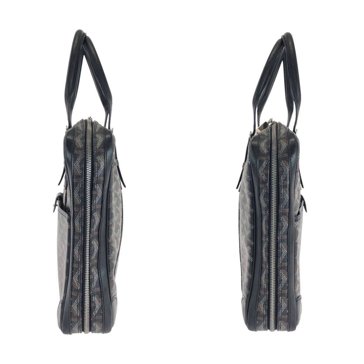 15049
GOYARD ゴヤール アンバサード PM ブラック 黒 イエロー シルバー金具 PVC / レザー ビジネスバッグ ブリーフケース  メンズ