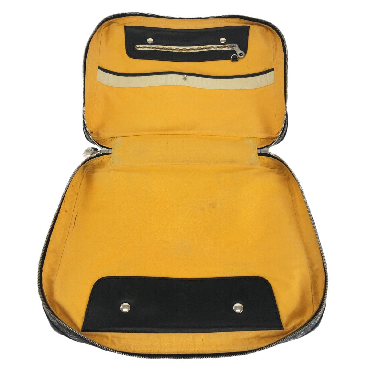 15049
GOYARD ゴヤール アンバサード PM ブラック 黒 イエロー シルバー金具 PVC / レザー ビジネスバッグ ブリーフケース  メンズ