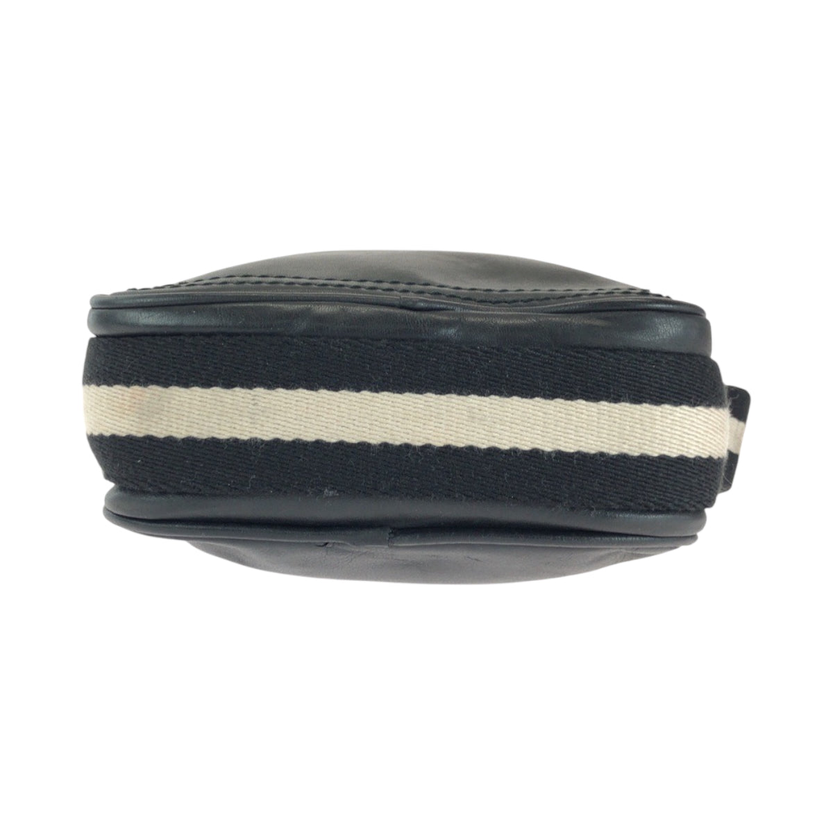 15051
BALLY バリー ストライプ ブラック 黒 ホワイト シルバー金具 レザー TABELLO SM ショルダーバッグ サコッシュ  メンズ