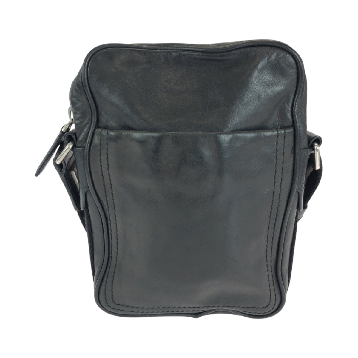 15051
BALLY バリー ストライプ ブラック 黒 ホワイト シルバー金具 レザー TABELLO SM ショルダーバッグ サコッシュ  メンズ