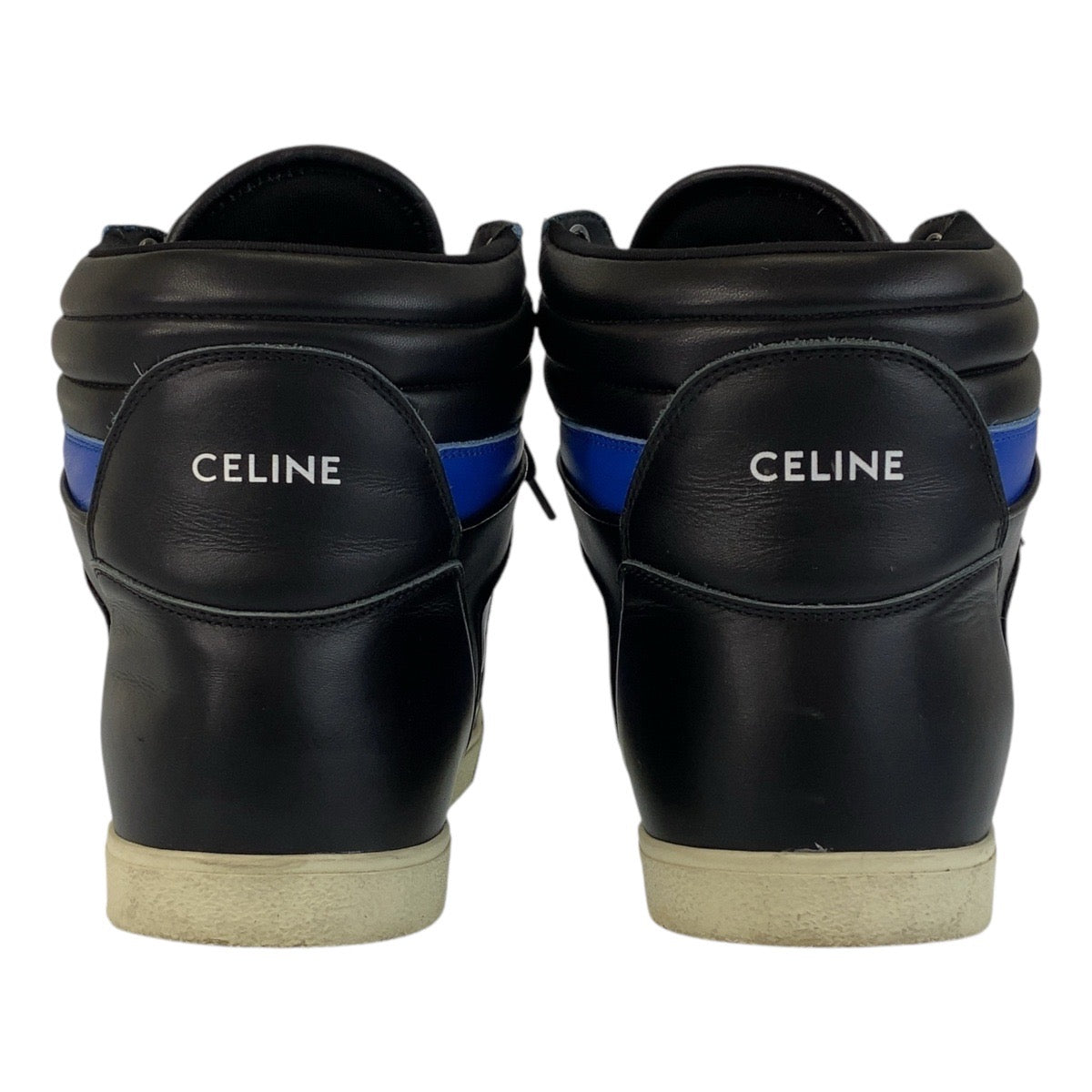 15053
CELINE セリーヌ ブルー ブラック 黒 レザー スニーカー  メンズ