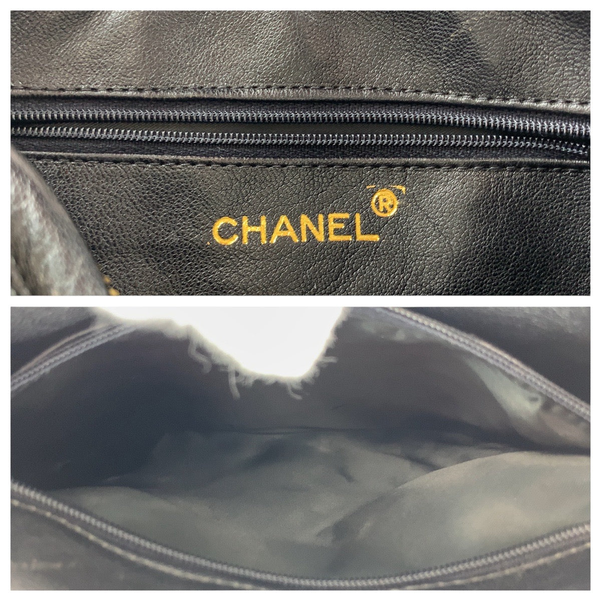 15055
CHANEL シャネル ヴィンテージ マトラッセ フリンジ ブラック 黒 ゴールド金具 ラムスキン ショルダーバッグ  レディース