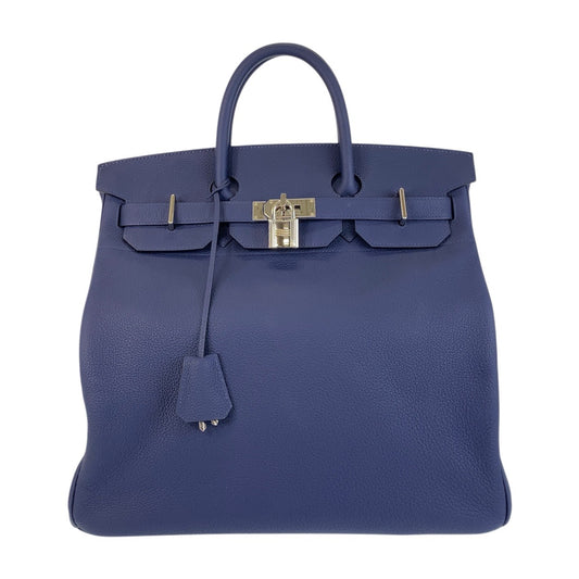 15056
HERMES エルメス オータクロア40 男女兼用 ブルーニュイ シルバー金具 トゴ ハンドバッグ ボストンバッグ U刻印  メンズ