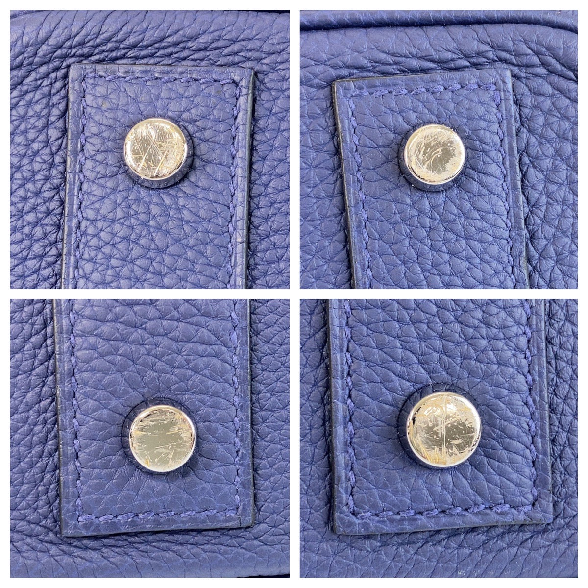 15056
HERMES エルメス オータクロア40 男女兼用 ブルーニュイ シルバー金具 トゴ ハンドバッグ ボストンバッグ U刻印  メンズ