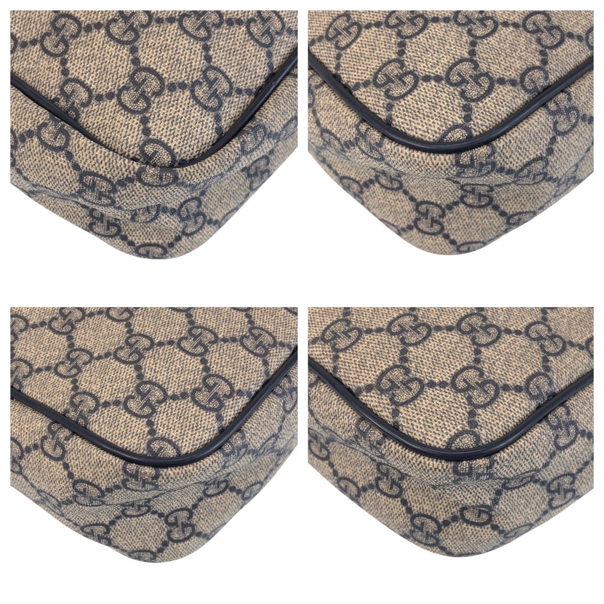 15060
GUCCI グッチ グレー ネイビー シルバー金具 GGスプリームキャンバス / レザー 233268 ショルダーバッグ ポシェット  レディース