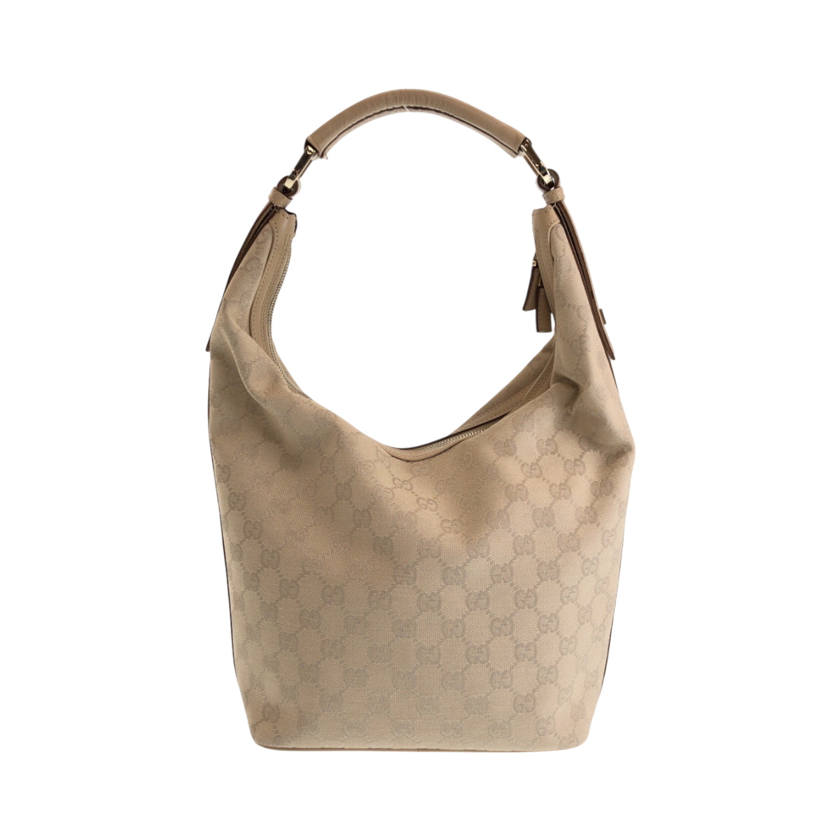 15061
GUCCI グッチ ベージュ シルバー金具 GGキャンバス 73885 ホーボー ワンショルダーバッグ 肩掛け  レディース