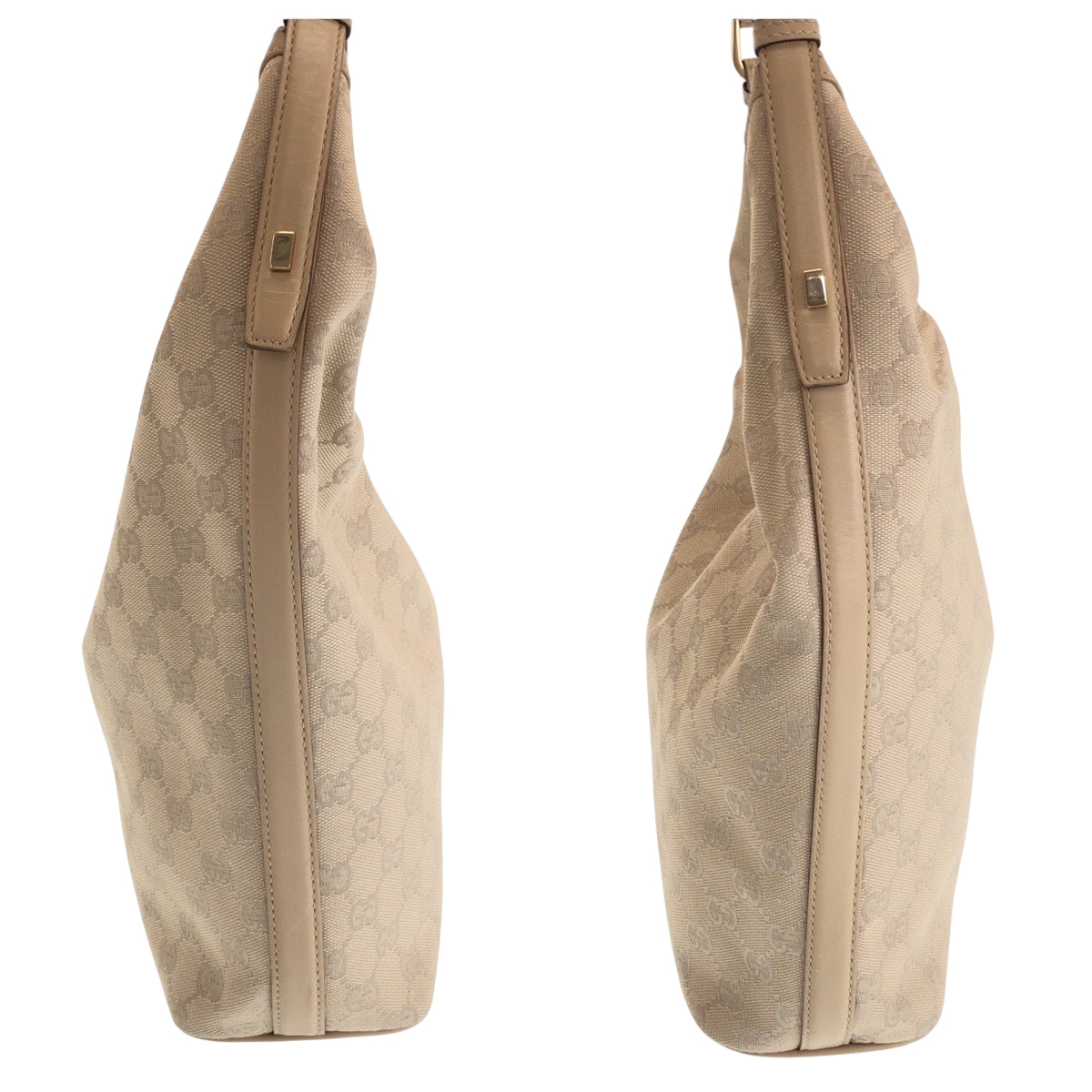 15061
GUCCI グッチ ベージュ シルバー金具 GGキャンバス 73885 ホーボー ワンショルダーバッグ 肩掛け  レディース