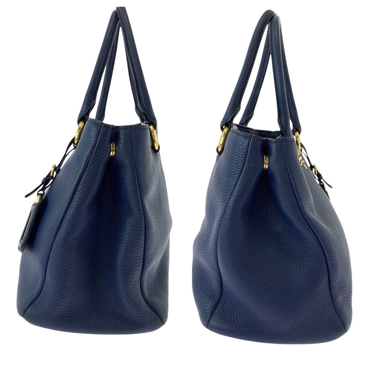 15064
PRADA プラダ ヴィテロダイノ ネイビー ゴールド金具 レザー BN2878 トートバッグ ショルダーバッグ ハンドバッグ 2way  レディース