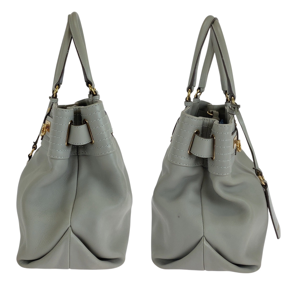 15068
Salvatore Ferragamo サルヴァトーレフェラガモ ガンチーニ ライトグレー ゴールド金具 レザー トートバッグ ショルダーバッグ ハンドバッグ 2way  レディース ABP22