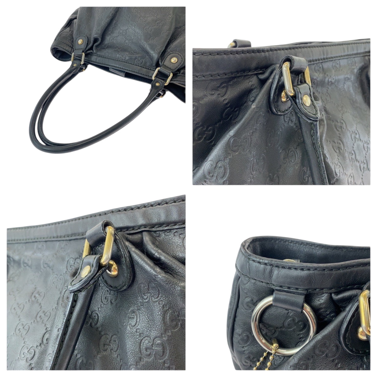 15070
GUCCI グッチ スーキー ブラック 黒 ゴールド金具 レザー 296853 トートバッグ ショルダーバッグ  レディース