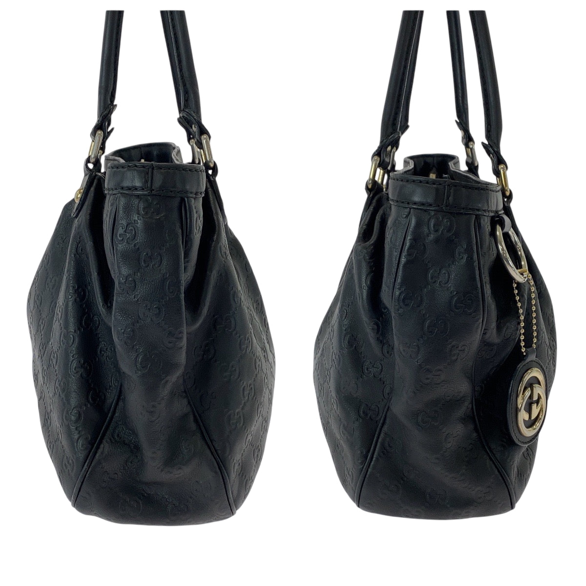 15070
GUCCI グッチ スーキー ブラック 黒 ゴールド金具 レザー 296853 トートバッグ ショルダーバッグ  レディース