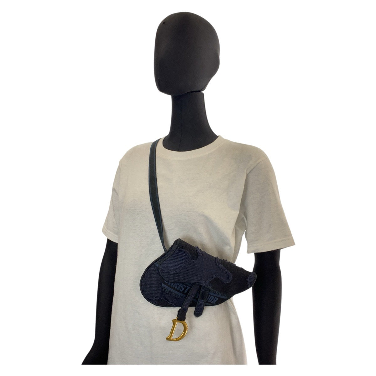 15071
Dior ディオール サドルバッグ ネイビー ゴールド金具 キャンバス ボディバッグ ショルダーバッグ  レディース