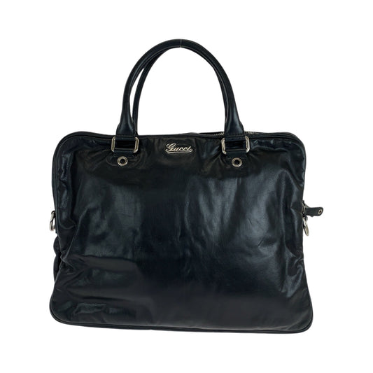 15073
GUCCI グッチ ブラック 黒 シルバー金具 レザー 211113 ビジネスバッグ ハンドバッグ  メンズ A39