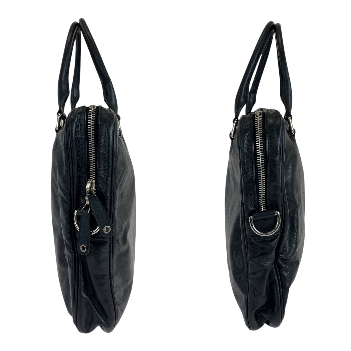 15073
GUCCI グッチ ブラック 黒 シルバー金具 レザー 211113 ビジネスバッグ ハンドバッグ  メンズ A39