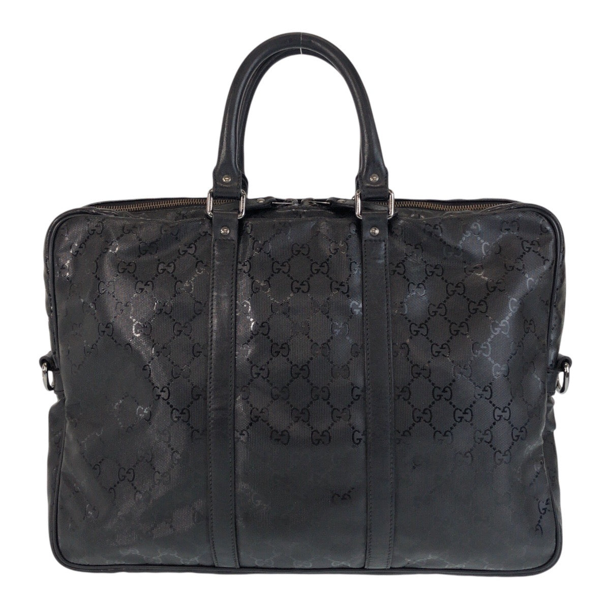 15074
GUCCI グッチ GGインプリメ ブラック 黒 PVC / レザー 201480 ビジネスバッグ ブリーフケース  メンズ