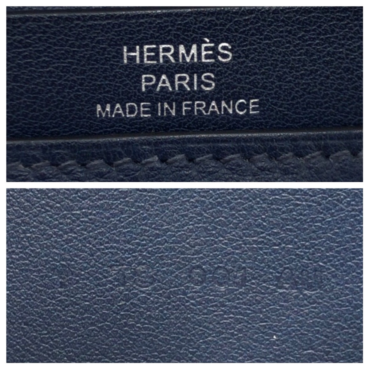 15076
 HERMES Citizen Twill Long Silk In Navy Blue Indigo Swift Leather Long Wallet Y Stamp Men's