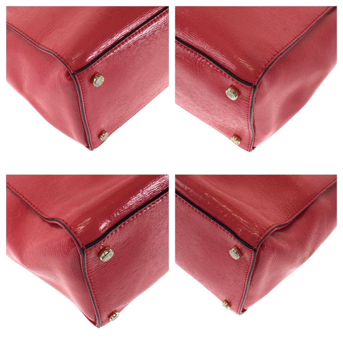 15077
Kate Spade ケイトスペード ピンク ゴールド金具 パテントレザー ショルダーバッグ ハンドバッグ 2way レディース AB5
