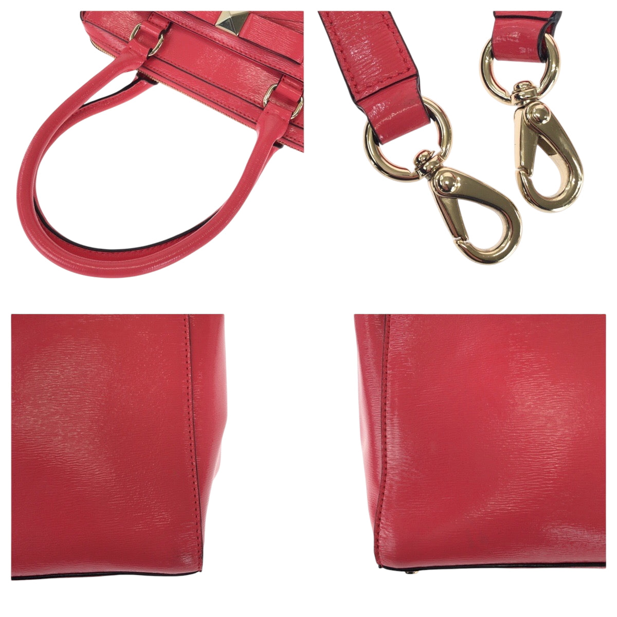 15077
Kate Spade ケイトスペード ピンク ゴールド金具 パテントレザー ショルダーバッグ ハンドバッグ 2way レディース AB5