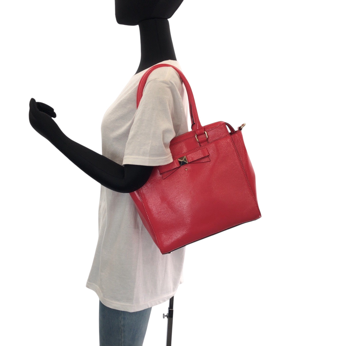 15077
Kate Spade ケイトスペード ピンク ゴールド金具 パテントレザー ショルダーバッグ ハンドバッグ 2way レディース AB5