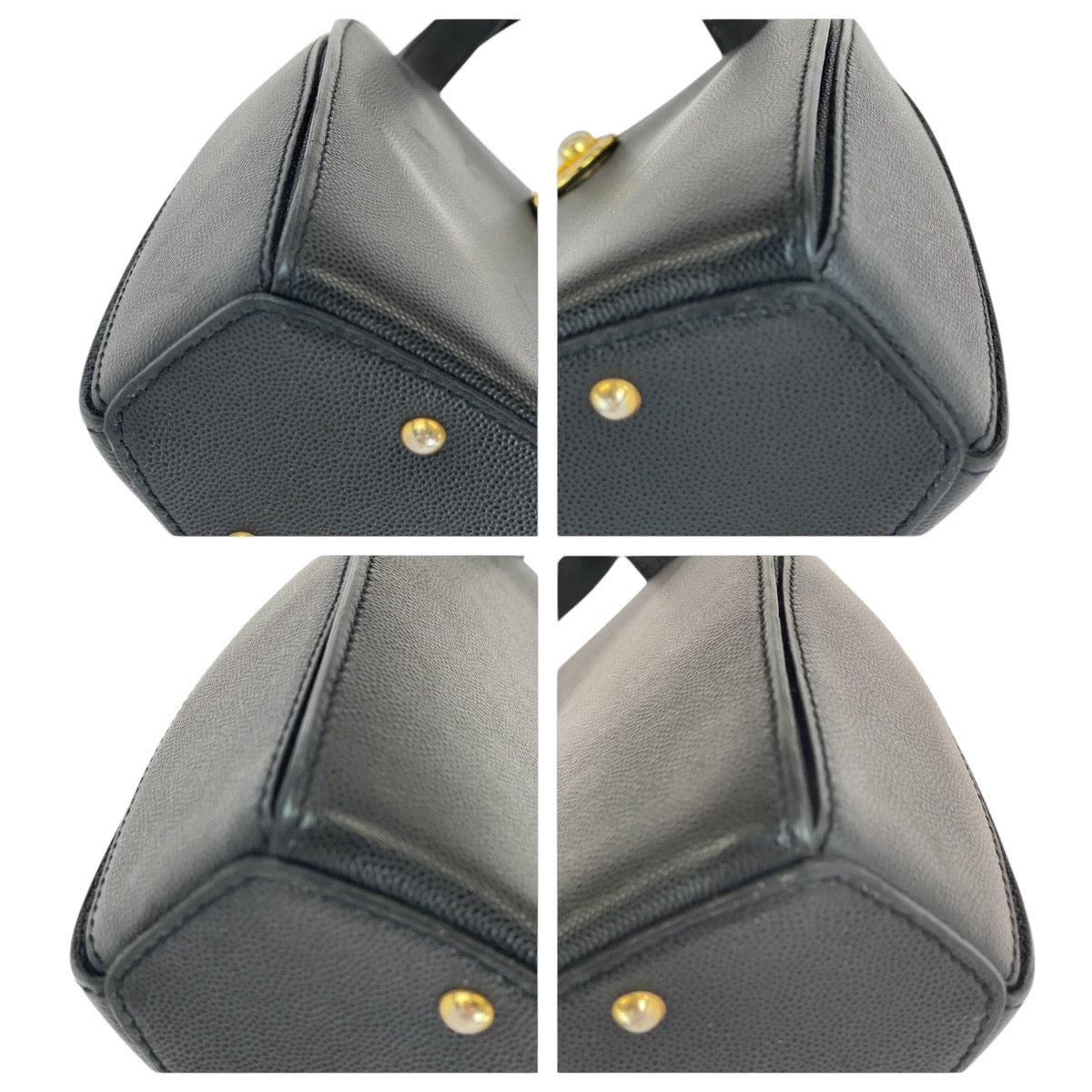 15078
CELINE セリーヌ ヴィンテージ ブラック 黒 ゴールド金具 レザー トートバッグ ハンドバッグ  レディース