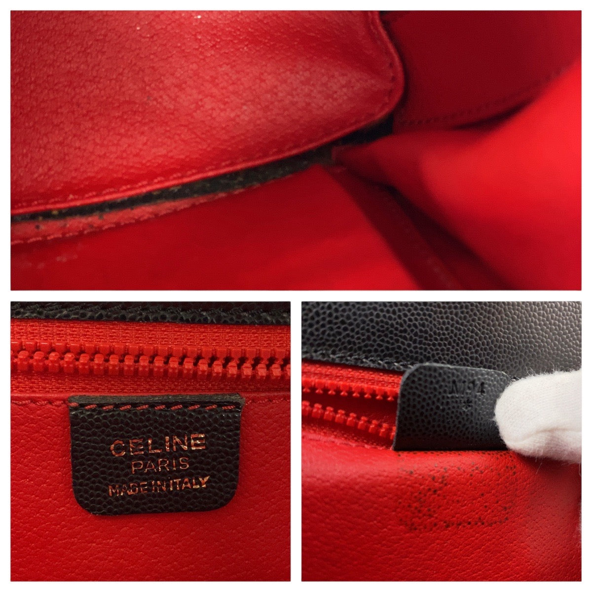 15078
CELINE セリーヌ ヴィンテージ ブラック 黒 ゴールド金具 レザー トートバッグ ハンドバッグ  レディース