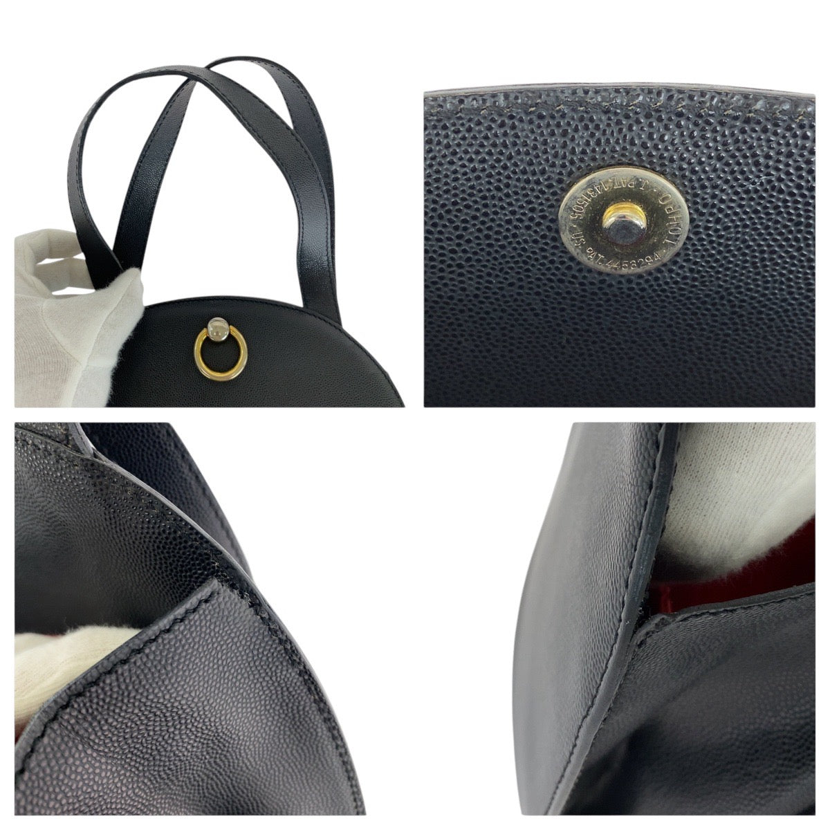15078
CELINE セリーヌ ヴィンテージ ブラック 黒 ゴールド金具 レザー トートバッグ ハンドバッグ  レディース