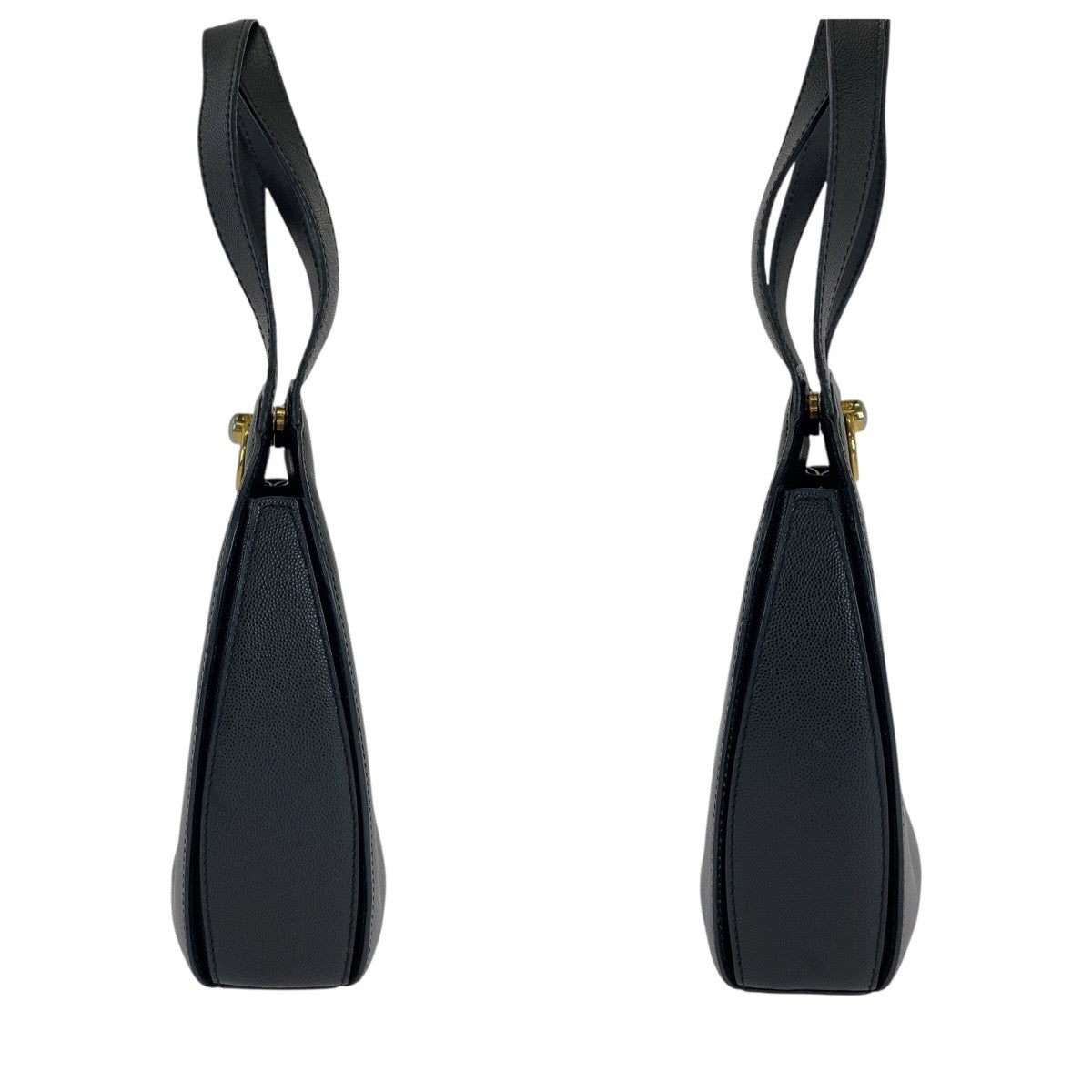 15078
CELINE セリーヌ ヴィンテージ ブラック 黒 ゴールド金具 レザー トートバッグ ハンドバッグ  レディース