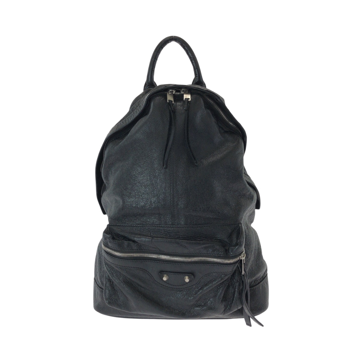 15091
BALENCIAGA バレンシアガ クラシック ブラック 黒 シルバー金具 レザー 435315 1000 リュックサック バッグパック  メンズ
