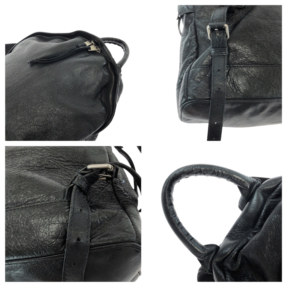 15091
BALENCIAGA バレンシアガ クラシック ブラック 黒 シルバー金具 レザー 435315 1000 リュックサック バッグパック  メンズ