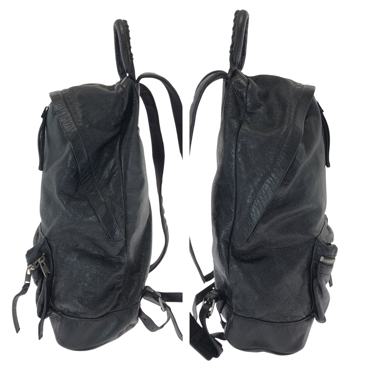 15091
BALENCIAGA バレンシアガ クラシック ブラック 黒 シルバー金具 レザー 435315 1000 リュックサック バッグパック  メンズ