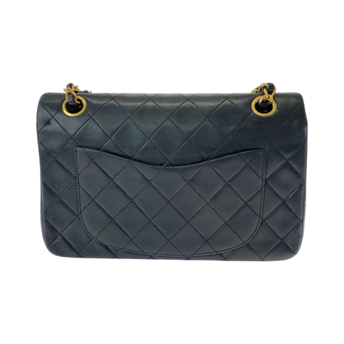 15093
CHANEL シャネル ヴィンテージ マトラッセ ダブルフラップ ココマーク ターンロック ブラック 黒 ゴールド金具 ラムスキン チェーンショルダーバッグ  レディース