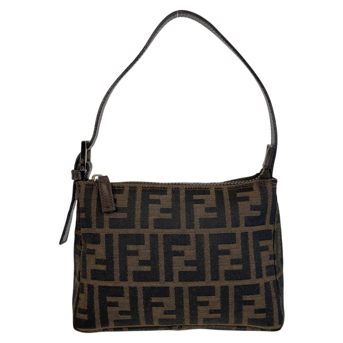 15097
FENDI フェンディ ズッカ ブラウン シルバー金具 キャンバス / レザー ショルダーバッグ アクセサリーポーチ  レディース